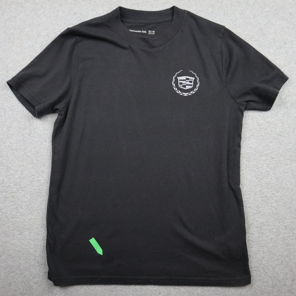 Abercrombie Kids T-Shirt Boys 13/14 Cadillac Graphic Black Short Sleeve Tee
